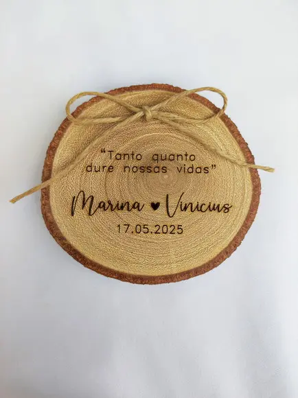 Porta Alianças de Tronco Natural (9 a 10cm)