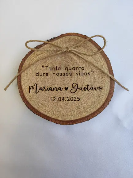 Porta Alianças de Tronco Natural (9 a 10cm)
