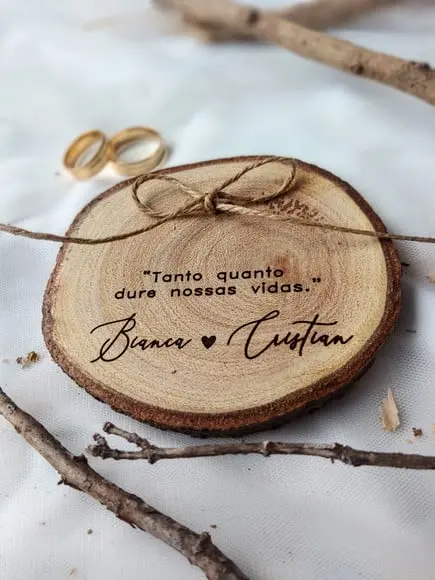 Porta Alianças de Tronco Natural (9 a 10cm)