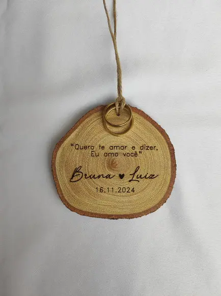 Porta Alianças de Tronco Natural para Pet (6 a 7cm)