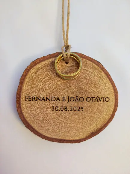 Porta Alianças de Tronco Natural para Pet (6 a 7cm)