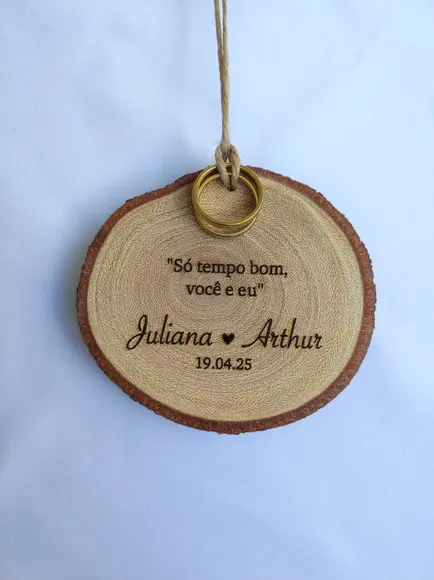Porta Alianças de Tronco Natural para Pet (6 a 7cm)