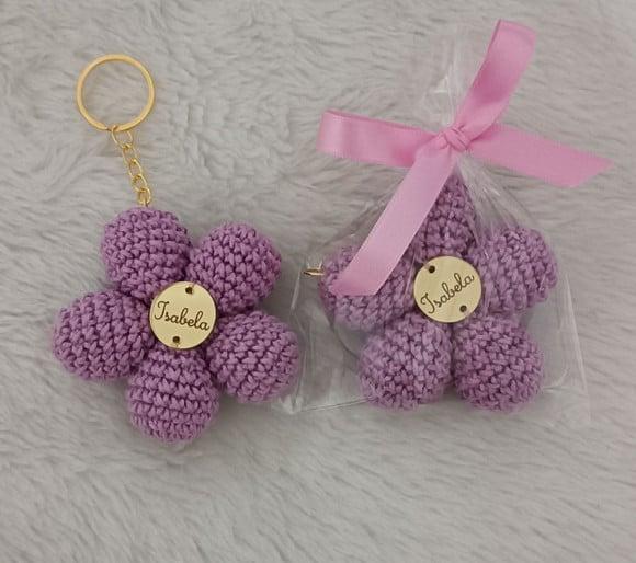 Chaveiro Flor Amigurumi