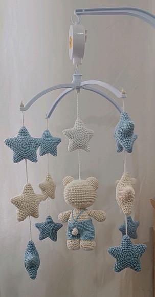Móbile Urso Estrelas Amigurumi