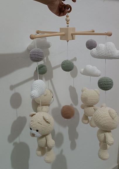 Móbile Ursos Amigurumi