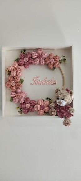 Porta Maternidade Flores Ursa