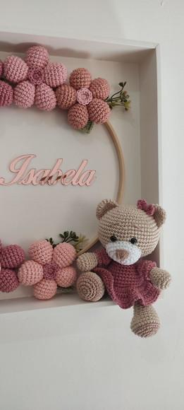 Porta Maternidade Flores Ursa