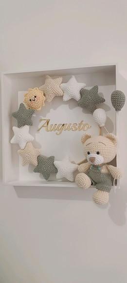 Porta Maternidade Urso Estrela/balões