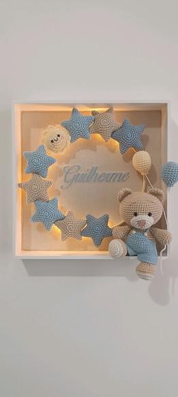 Porta Maternidade Urso Estrela/balões Bordado