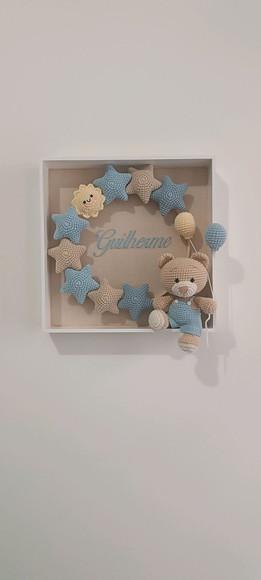 Porta Maternidade Urso Estrela/balões Bordado