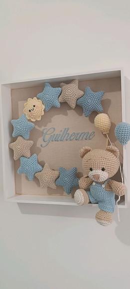 Porta Maternidade Urso Estrela/balões Bordado
