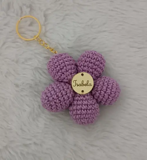 Chaveiro Flor Amigurumi