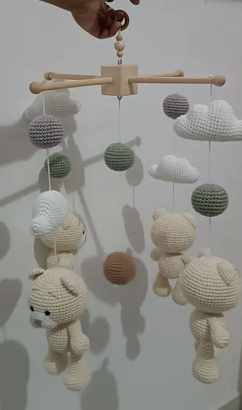 Móbile Ursos Amigurumi