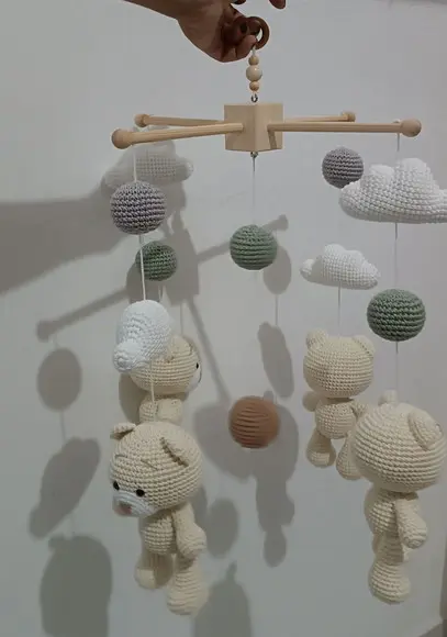 Móbile Ursos Amigurumi