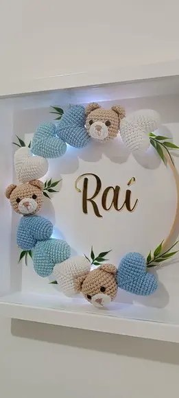 Porta Maternidade Cabeça Urso Acrílico