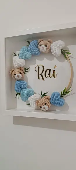 Porta Maternidade Cabeça Urso Acrílico