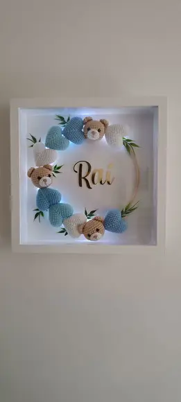 Porta Maternidade Cabeça Urso Acrílico