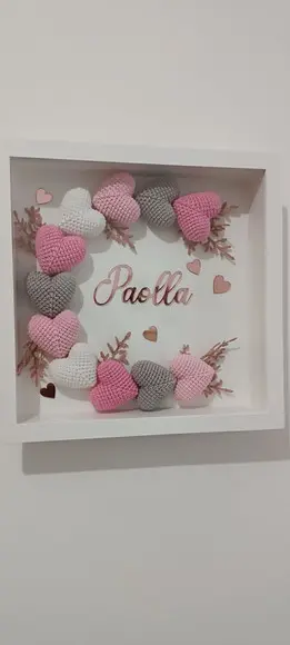 Porta Maternidade Corações (frente Acrílico)