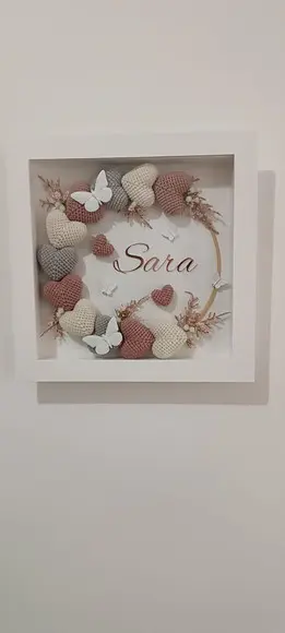 Porta Maternidade Corações Vidro