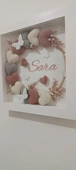 Porta Maternidade Corações Vidro