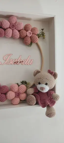 Porta Maternidade Flores Ursa