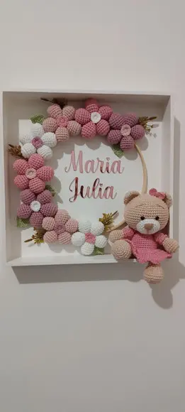 Porta Maternidade Flores Ursa