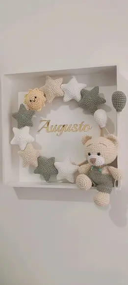 Porta Maternidade Urso Estrela/balões