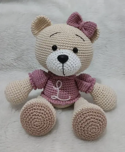 Ursa Bordada Amigurumi