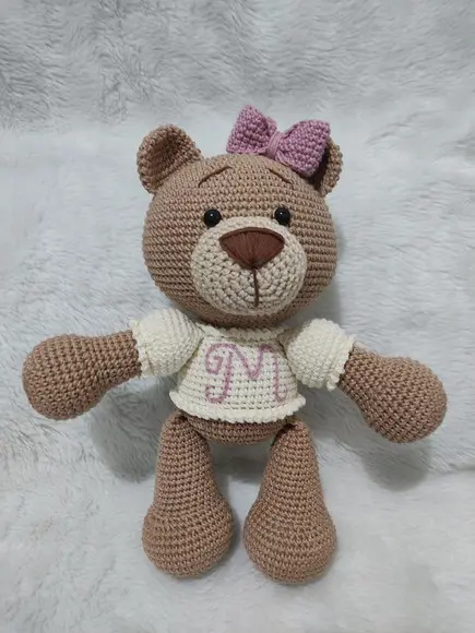 Ursa Bordada Amigurumi