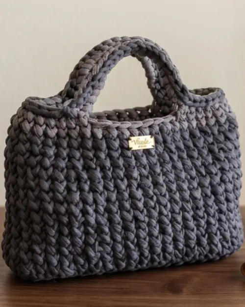 Bolsa Lia Crochê Fio De Malha Premium Casual personalizada