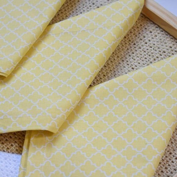 Guardanapo de Algodão Amarelo Estampado 6 Unidades