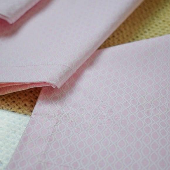 Guardanapo de Algodão Rosa e Branco/ 6 Unidades