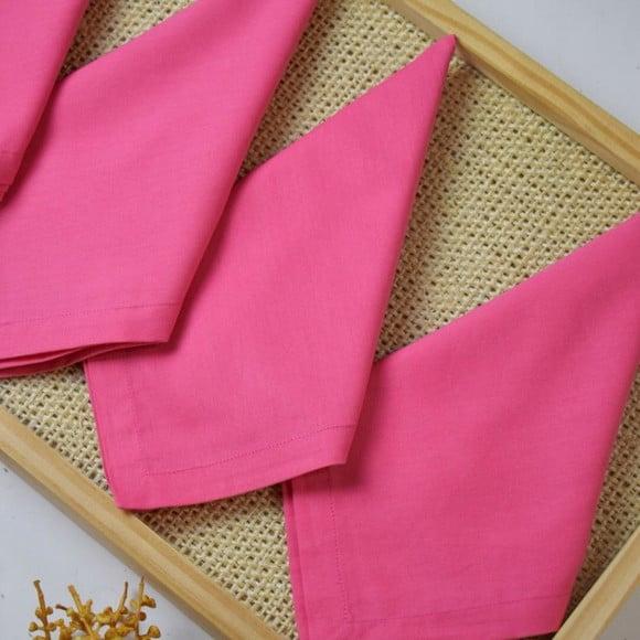 Guardanapo de Algodão Rosa Pink / 6 Unidades