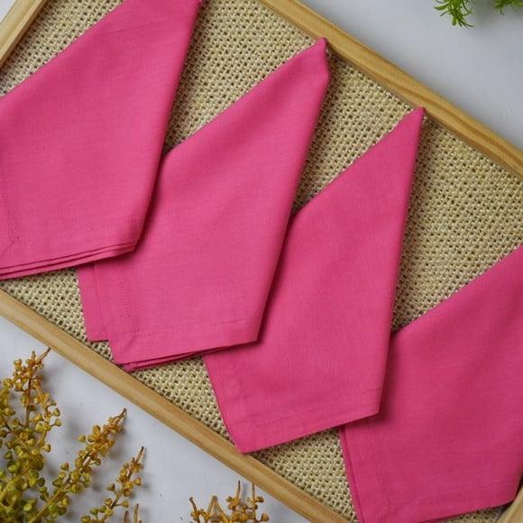 Guardanapo de Algodão Rosa Pink / 4 Unidades