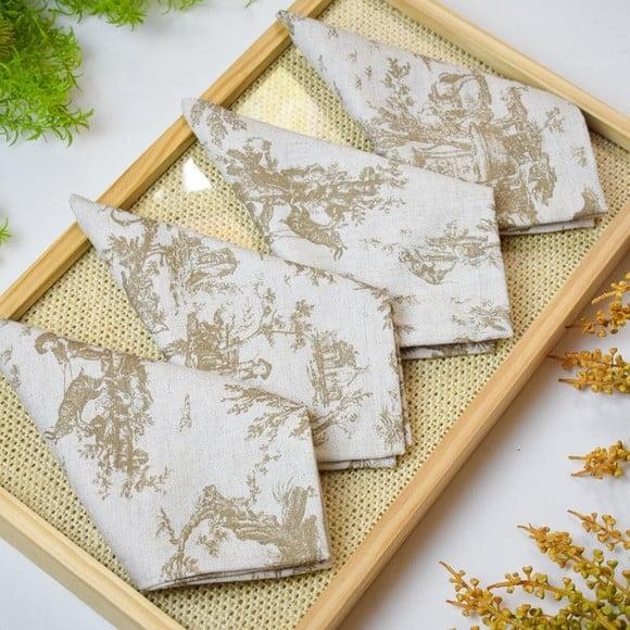 Guardanapo de Linho Toile Du Jouy / 4 Unidades