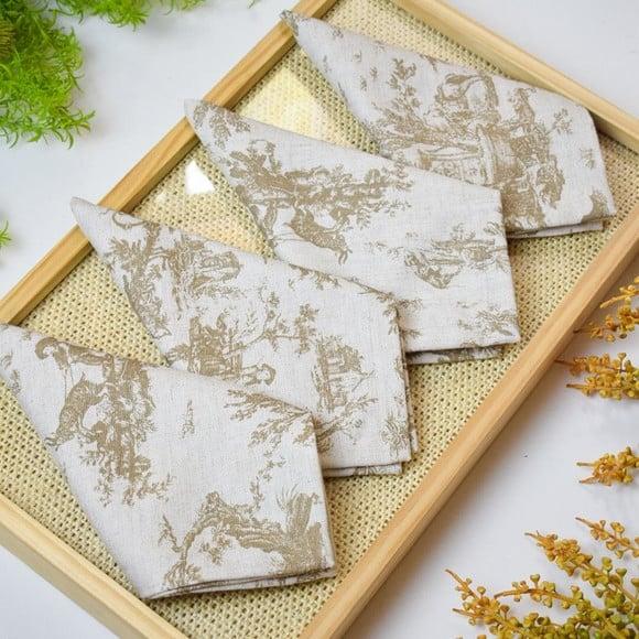 Guardanapo de Linho Toile Du Jouy / 4 Unidades