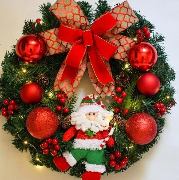 Guirlanda de Natal com Papai Noel