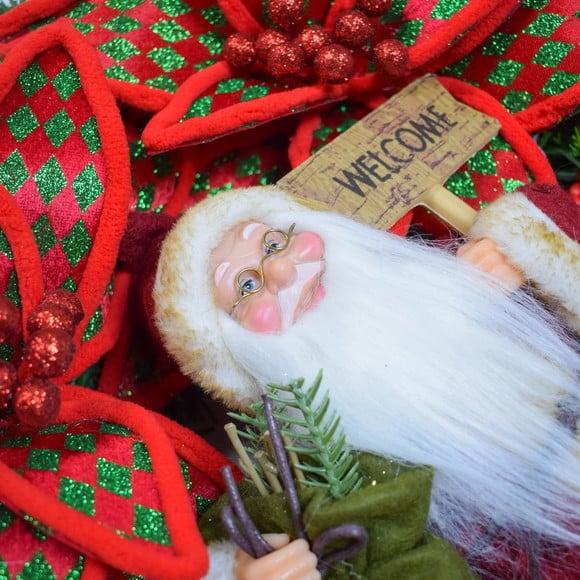 Guirlanda de Natal Papai Noel com Pisca de Led