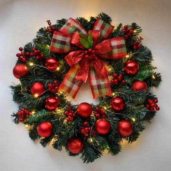 Guirlanda de Natal Vermelha com Led