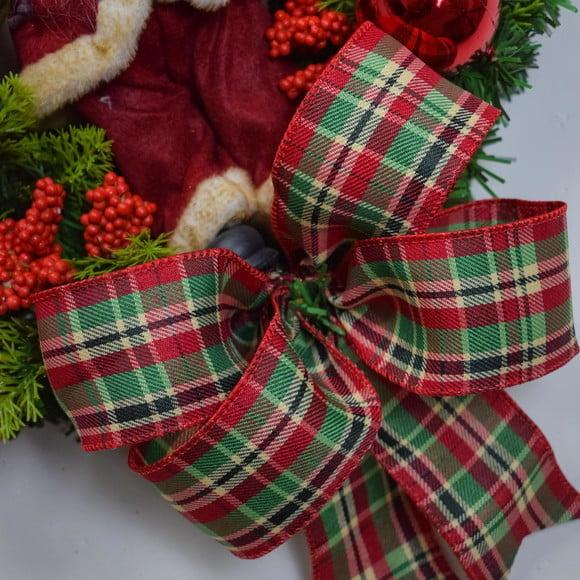Guirlanda de Natal Papai Noel com Pisca de Led
