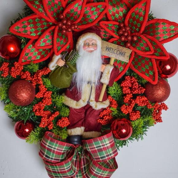 Guirlanda de Natal Papai Noel com Pisca de Led