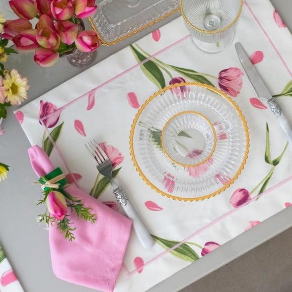 Kit Mesa Posta Dia das Mães Tulipas 4 Lugares