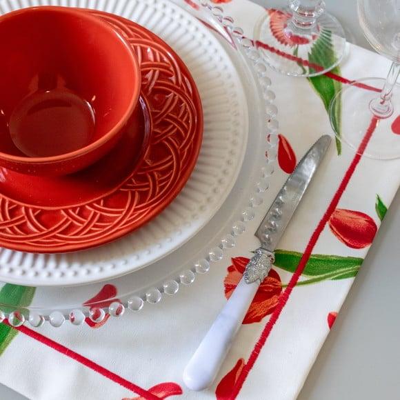 Kit Mesa Posta Dia das Mães Tulipas Vermelhas 4 Lugares