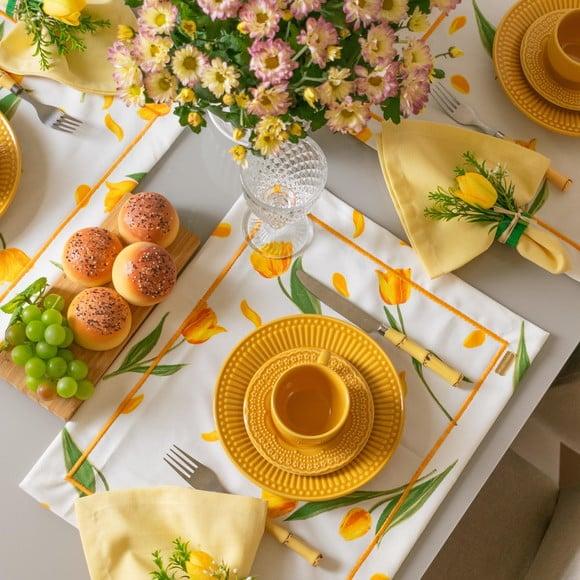 Kit Mesa Posta Tulipas Amarelas 2 Lugares
