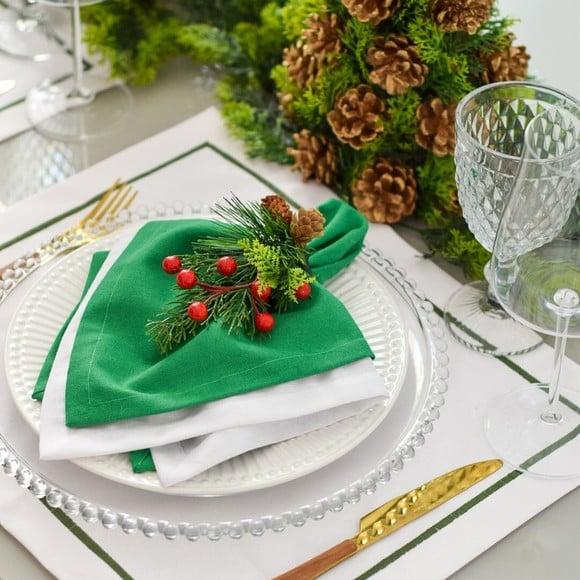 Mesa Posta de Natal Verde e Branco 10 Lugares