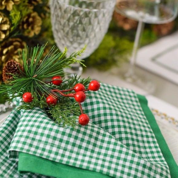 Mesa Posta de Natal Verde e Branco 10 Lugares