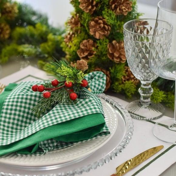 Mesa Posta de Natal Verde e Branco 4 Lugares