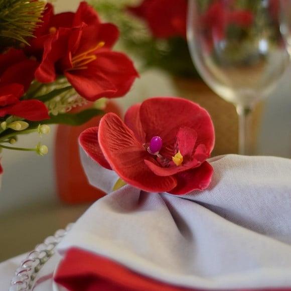 Mesa Posta Vermelha e Branca 10 Lugares