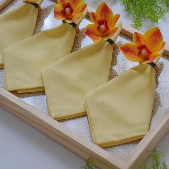 Porta Guardanapo Orquídea Cimbídio Mescla 4 Lugares