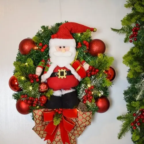 Guirlanda de Natal com Papai Noel